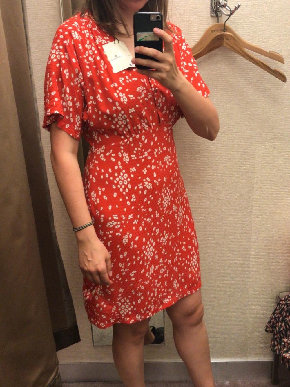 Red One Step Short-Sleeve Midi Dress